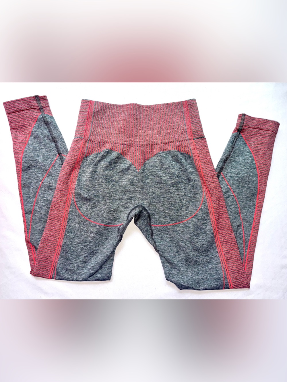 Gymshark Pink & Gray Seamless Shaping Leggings Size Small